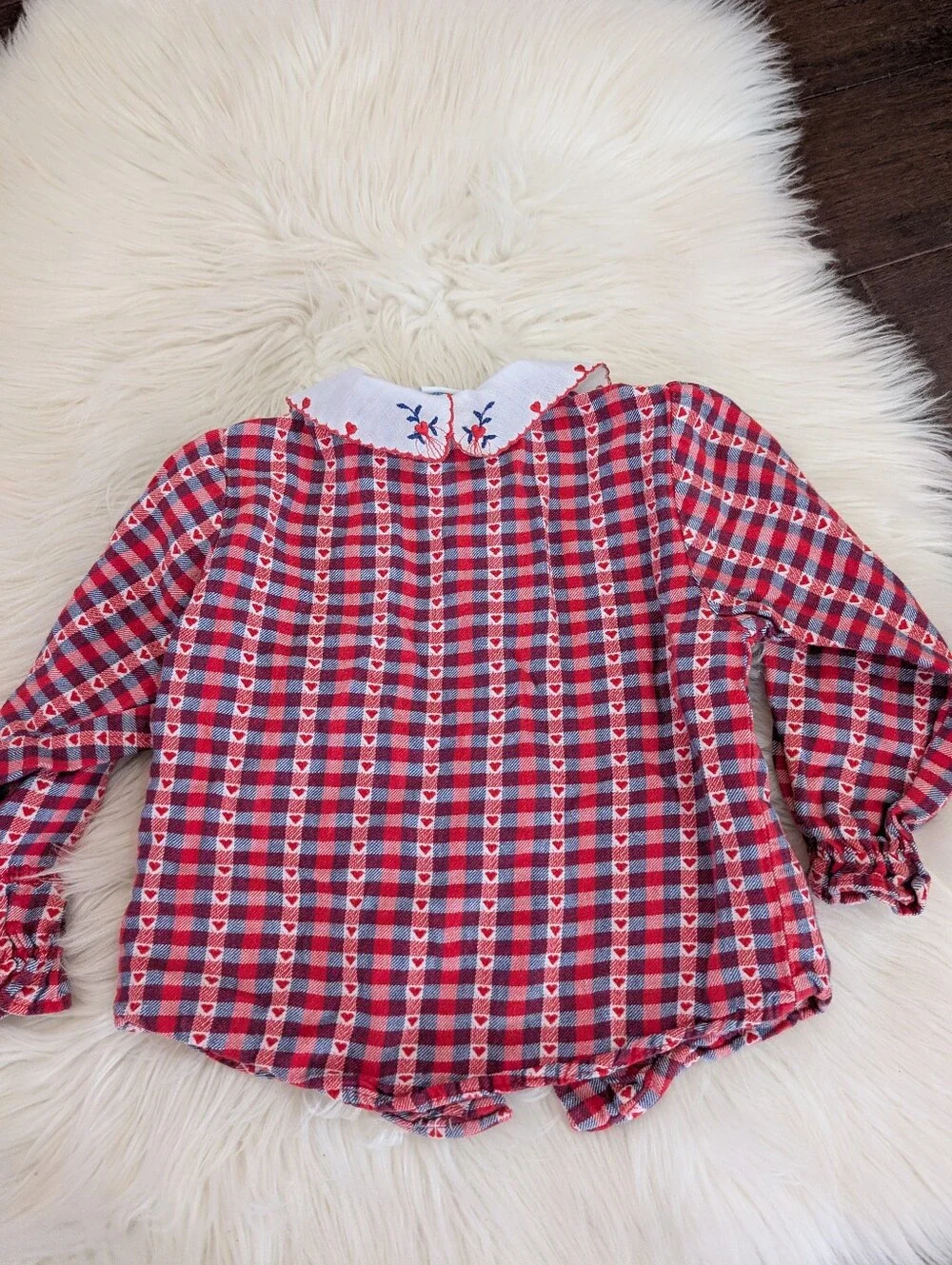 Vintage 90s 1990s Oshkosh B'Gosh Embroidered Button Down Long Sleeve Floral 3T